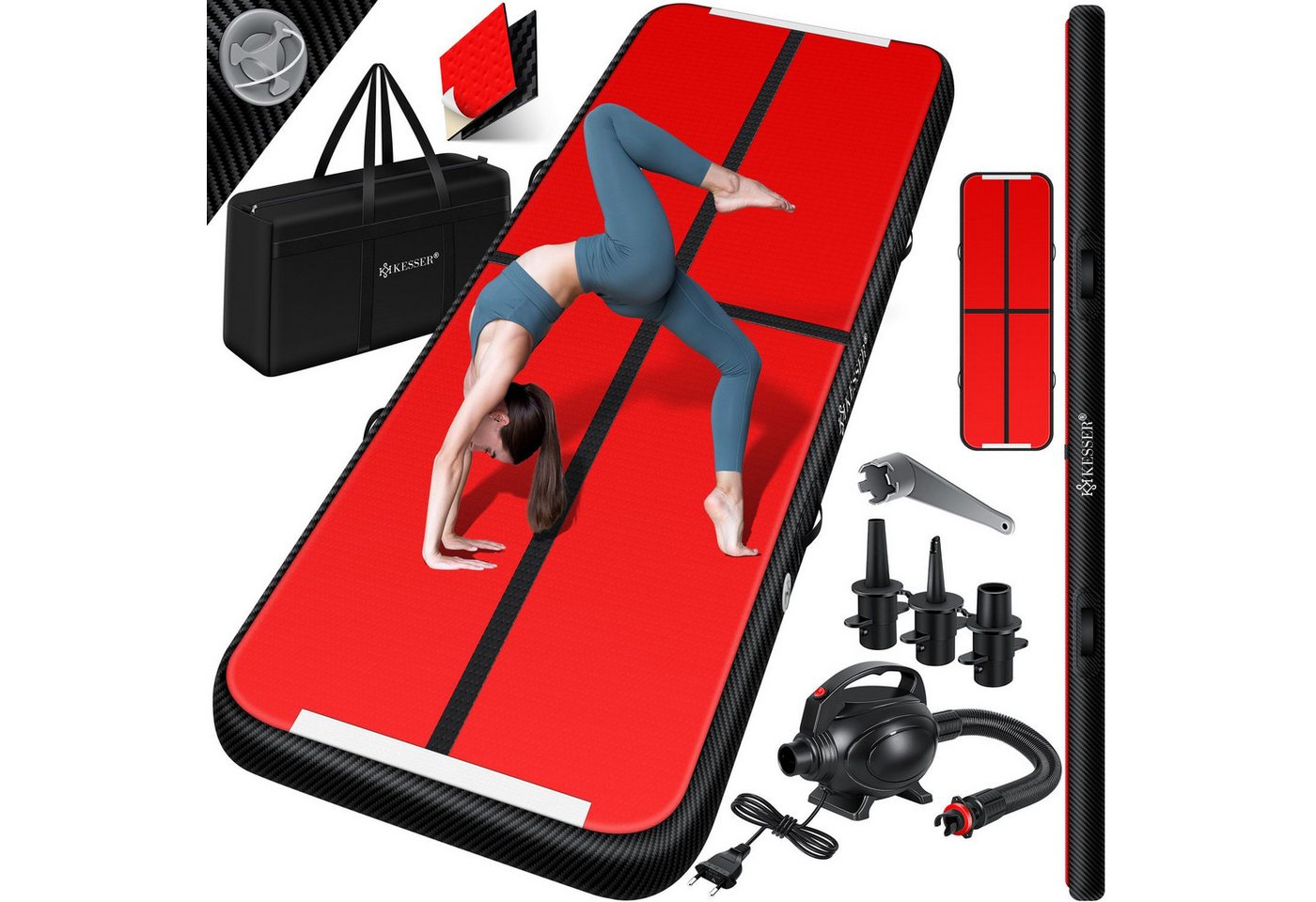 KESSER Turnmatte, Turnmatte Aufblasbar Airtrack Fitness-Matte Gymnastikmatte KESSER Turnmatte, Turnmatte Aufblasbar Airtrack Fitness-Matte Gymnastikmatte von KESSER