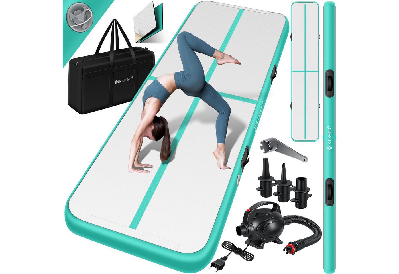 KESSER Turnmatte, Turnmatte Aufblasbar Airtrack Fitness-Matte Gymnastikmatte KESSER Turnmatte, Turnmatte Aufblasbar Airtrack Fitness-Matte Gymnastikmatte von KESSER