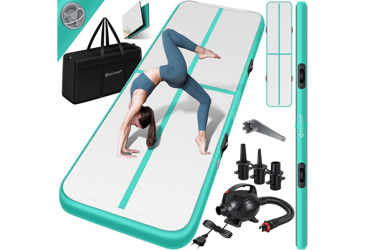KESSER Turnmatte, Turnmatte Aufblasbar Airtrack Fitness-Matte Gymnastikmatte KESSER Turnmatte, Turnmatte Aufblasbar Airtrack Fitness-Matte Gymnastikmatte von KESSER