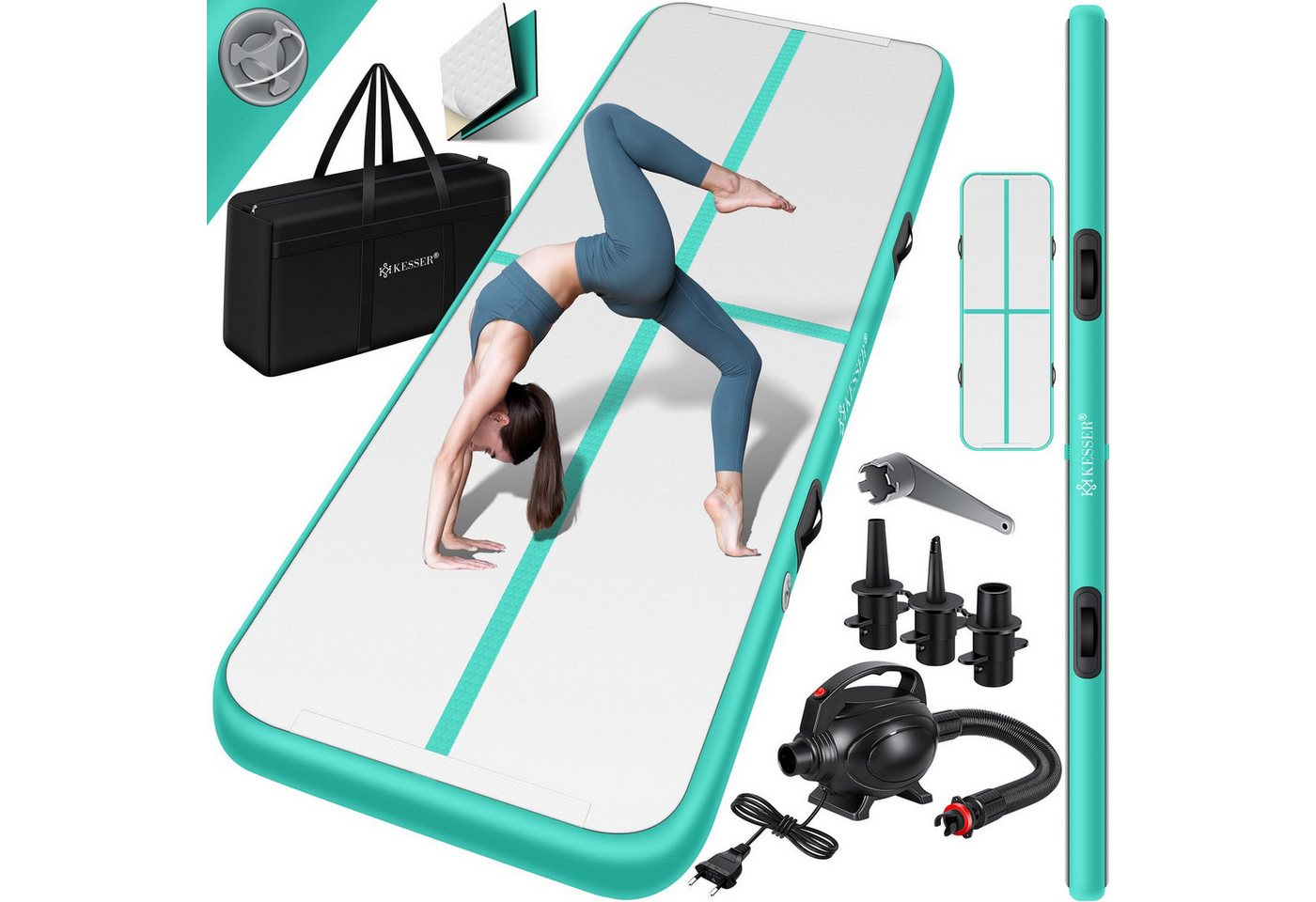 KESSER Turnmatte, Turnmatte Aufblasbar Airtrack Fitness-Matte Gymnastikmatte KESSER Turnmatte, Turnmatte Aufblasbar Airtrack Fitness-Matte Gymnastikmatte von KESSER