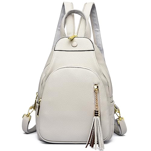 KESUDE Rucksack Damen Klein - Sling Bag Wasserdicht Elegant Cityrucksack Brusttasche Damen Schultertaschen PU Lederrucksack Festival Tasche Backpack Women Rucksackhandtasche für Frauen, Beige KESUDE Rucksack Damen Klein - Sling Bag Wasserdicht Elegant Cityrucksack Brusttasche Damen Schultertaschen PU Lederrucksack Festival Tasche Backpack Women Rucksackhandtasche für Frauen, Beige von KESUDE