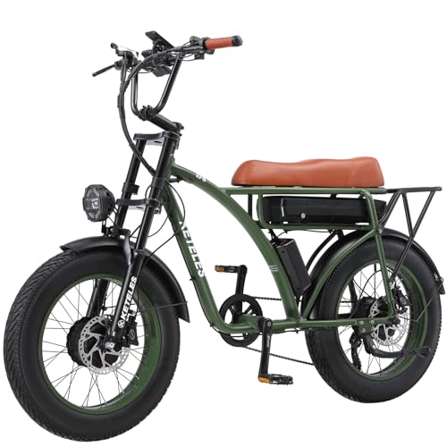 KETELES E Bike Elektrofahrrad für Erwachsene 20 Zoll 4.0 Fat Tire Ebikes, 48V 23Ah Mountain E-MTB Fahrrad,7 Gang zum Pendeln,bis 45-80km (Green) von KETELES