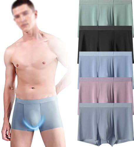 5PCS Nowazto Boxer Briefs Ultra Thin Ice Silk Underwear Proplshove Underwear Ice Silk Men's Cooling Underwear (5Pcs,2XL(70-80kg)) von KEYULI