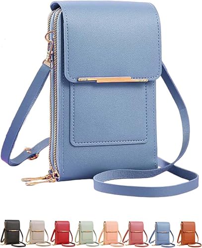 Coincidem Tasche Coincidem Anti-Diebstahl-Ledertasche Handy Geldbörse Kleine Schulter Geldbörse Leder Kartenhandtaschen (Blau,Einheitsgröße) von KEYULI