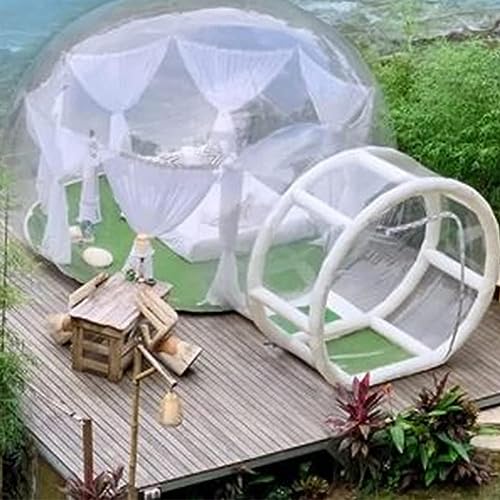 Aufblasbares klares Blasenhaus, Transparentes Blasenzelt/Transparentes Kuppelzelt im Freien Camping mit 2M Tunnel/Werbung Ausstellung/Hochzeit(400cm) von KEuLen