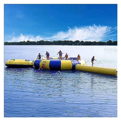 Wasseraufblasbares Trampolin, Aufblasbares See-Wassertrampolin for sommerlichen Wasserspaß, inklusive Splash Pad und Schwimmplattform(400cm) von KEuLen