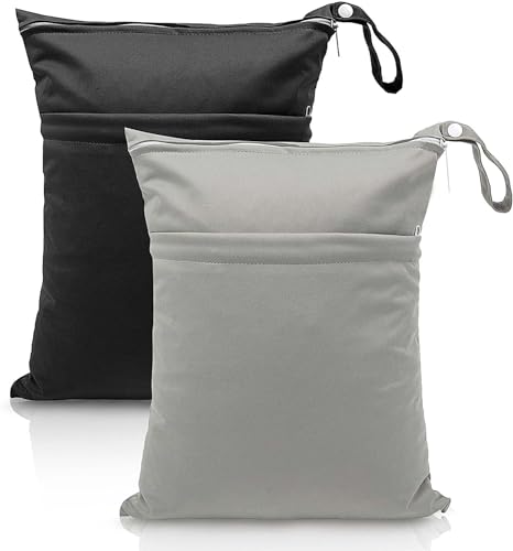 KFDDRN 2 Stück Wet Bag - Wiederverwendbar | wasserdichte Nass-Trocken-Beutel für Baby-Stoffwindeln | Waschbar Travel Tote Organizer Yoga Bag für schmutzige Gymnastikkleidung, nasse Badeanzüge, Strand KFDDRN 2 Stück Wet Bag - Wiederverwendbar | wasserdichte Nass-Trocken-Beutel für Baby-Stoffwindeln | Waschbar Travel Tote Organizer Yoga Bag für schmutzige Gymnastikkleidung, nasse Badeanzüge, Strand von KFDDRN