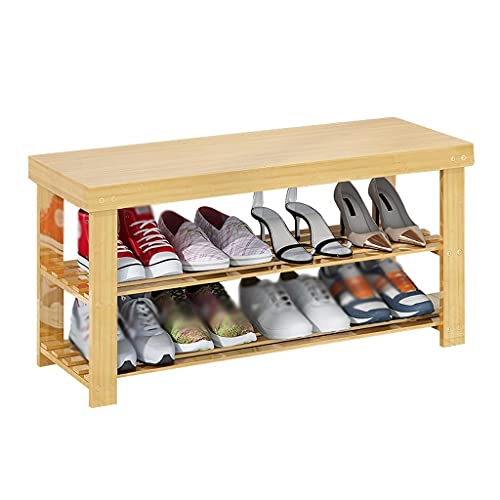 KFHJSNN Schuhregal Freistehendes Schuhregal 3-stufiges Schuhregal Wechselschuhhocker, Geeignet Für Eingangsbereich Schlafzimmer Schuhschrank Lagerregal Schuhorganizer Prosperous von KFHJSNN