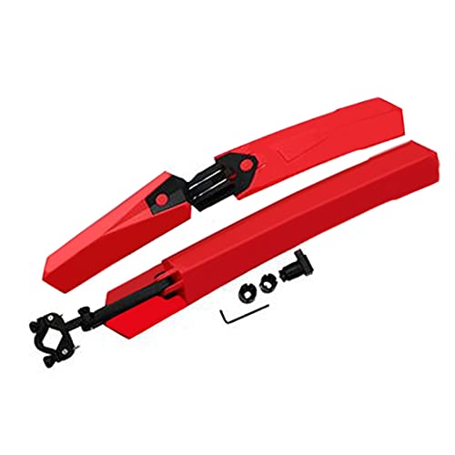 KFXYSM Fahrrad Schutzblech,Mud Guard 2 stücke Bike Mordguard Set Mountainbike Vordere Heckschlamm Guards Schnelle Freigabe Fahrradflügel verlängern Durable Fahrrad-Rad-Fender(Red) von KFXYSM