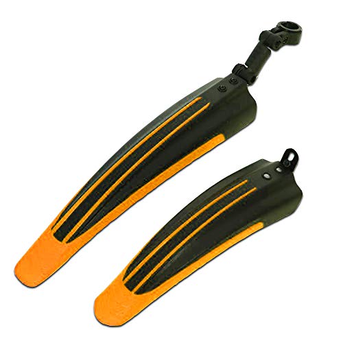 KFXYSM Fahrrad Schutzblech,Mud Guard 2 stücke Fahrradhäuser Gebirgsstraße Fahrrad Kotflügel Vorne Rückseite MTB Mud Guard Wings Für Fahrrad Zubehör(Orange) von KFXYSM