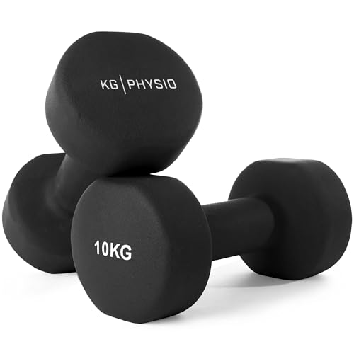 KG Physio Hantelset mit A3-Übungsposter - Neopren Kurzhanteln 2er Set - Fitness Gewichte aus Gusseisen - Gewichte Hantel Set, Schweißabweisendes Kurzhantelset für Frauen und Männer - Hanteln 1kg-10kg KG Physio Hantelset mit A3-Übungsposter - Neopren Kurzhanteln 2er Set - Fitness Gewichte aus Gusseisen - Gewichte Hantel Set, Schweißabweisendes Kurzhantelset für Frauen und Männer - Hanteln 1kg-10kg von KG PHYSIO
