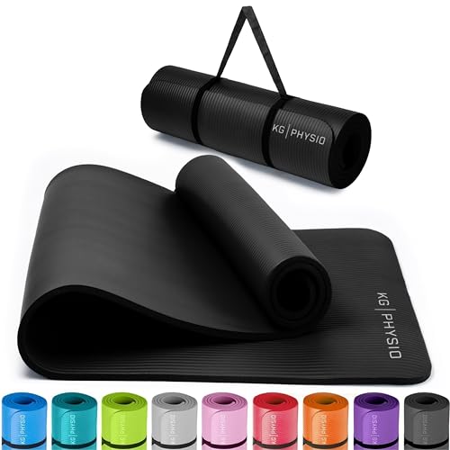 KG Physio Yogamatte Rutschfest und Gepolstert - Yoga Matte mit Tragegurt, Fitnessmatte, Turnmatte, Sportmatte Dicke 8mm, Gymnastikmatte, Gym Matte, Pilates Matte, Fitness Matte Sport, 183x60cm KG Physio Yogamatte Rutschfest und Gepolstert - Yoga Matte mit Tragegurt, Fitnessmatte, Turnmatte, Sportmatte Dicke 8mm, Gymnastikmatte, Gym Matte, Pilates Matte, Fitness Matte Sport, 183x60cm von KG PHYSIO