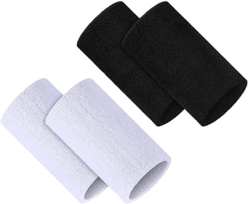 KGDUYC Sports Fan Wristbands,Handtucharmbänder, schweißabsorbierende Sport-Fitness-Armbänder, atmungsaktive Strickarmbänder für Damen und Herren (2 Paar) von KGDUYC