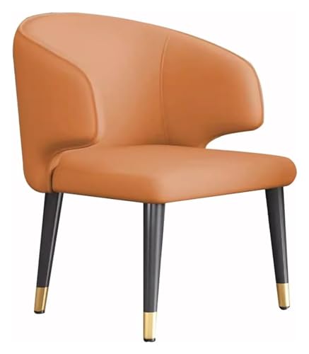 Esszimmerstuhl aus Mikrofaser-Leder, Küchen- und Esszimmerstuhl mit ergonomischer Armlehne und Rückenlehne für Theke, Lounge, Wohnzimmer, Empfangsstuhl, Wohnzimmerstuhl/Orange (Farbe: Orange) von KGFDSGDS