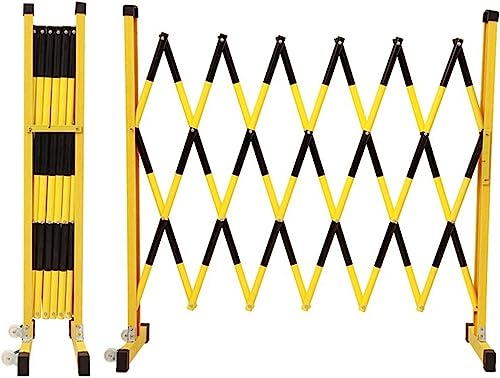 KGFDSGDS Beweglicher, zusammenklappbarer Baustellenzaun, einziehbarer Zaun aus rundem FRP-Rohr (gelb, 1,2 x 6 m) von KGFDSGDS