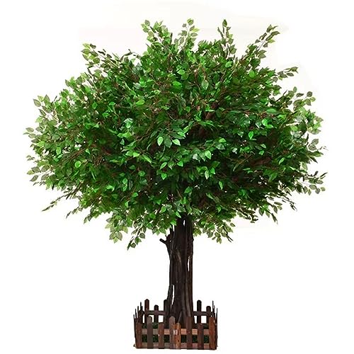 KGFDSGDS Künstlicher Ficus-Baum, große Pflanzensimulation, Innen-/Außendekor für Wohnzimmer, Einkaufszentrum, Boden, Topfgrün, grün, 2 x 1,5 m, Dekoration von KGFDSGDS