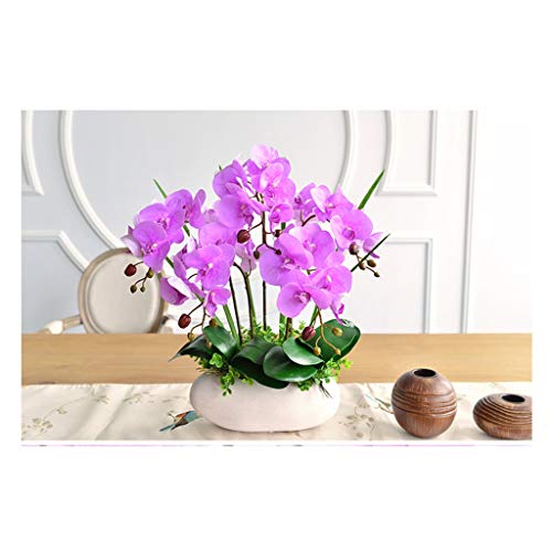 Künstliche Blumen, künstliche Orchideen-Set – große Phalaenopsis-Fauxpas, Topf-Simulationsorchideen, Bonsai-Blumenarrangement, Dekoration für Zuhause/Schlafzimmer/Wohnzimmer/Büro, künstliche Blumen von KGFDSGDS