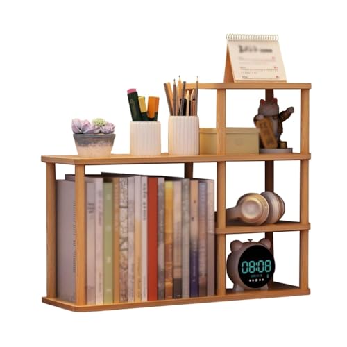 Schreibtisch-Organizer-Regal aus Holz für die obere Mehrzweck-Arbeitsplatten-Aufbewahrungsbox, Computer-Schreibtisch-Bücherregal, kleines kreatives Schreibtisch-Bücherregal für das Home-Office im von KGFDSGDS