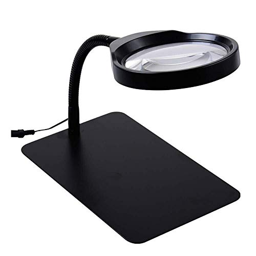 Bildschirmlupe Mini tragbare Lupe Lupe Beobachtungstisch 10 Glas optisches weißes LED-Licht Leselupe Reparatur Schnitztischlampe High Table Office-Familie kann auf dem T platziert werden Thoughtful von KGGKEUH