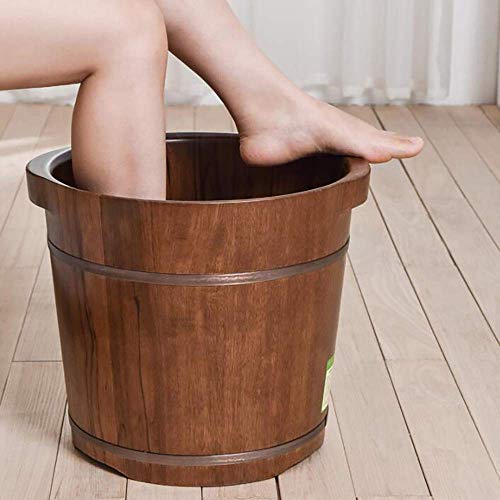 KGGKEUH Fußbecken, Holzeimer, Walnuss-Badewanne, Fußbadewanne, Waschbecken, Dicke, natürlich (Farbe: B+Höhe35 cm) (B+Höhe35 cm) Thoughtful von KGGKEUH