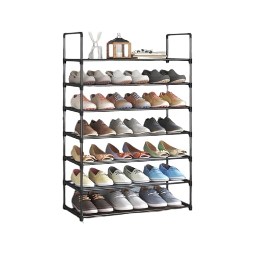 KGGKEUH Schuhschrank, Schuhaufbewahrungsschrank, Schuhregal, schmale Schuhregale für Schränke, robust, für Schlafzimmer, Eingangsbereich, Flur (schwarz, 6-stöckig, 80 x 109 x 17 cm). Vorwärts Laufen von KGGKEUH