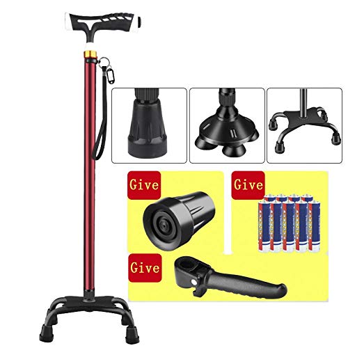 Krücken für alte Männer - Teleskoparmlehnen mit Vier Ecken - Gehstöcke für alte Männer - Gehstöcke für alte Männer mit Vier Beinen wunderschöne Landschaft Thoughtful von KGGKEUH