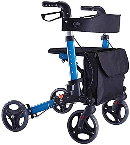 Rollator Walker Gehhilfe Leichte Mobilität Faltbar mit Sitz und Tasche 4 Rollen für Ältere Sehnsucht nach Besserem Leben Nachdenklich von KGGKEUH