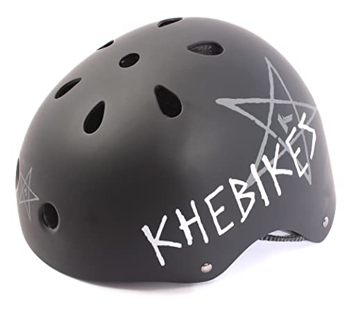 KHE PRO BMX Freestyle Kinder Helm Skate Scooter Matt Schwarz Größe S 48-54cm von KHEbikes