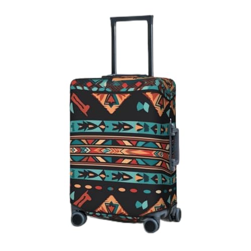 KHiry Gepäckabdeckung für Reisen, elastische Kofferabdeckung, Navajo, Tribal-Muster, Gepäckschutz für Erwachsene, kratzfeste Gepäck, dekorative Abdeckung für Reisen, Schwarz , XL von KHiry