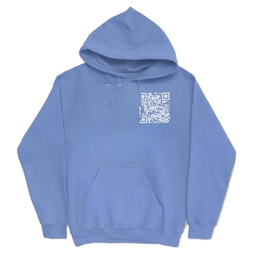 KIASRZN Lustiger Fu QR-Code-Kapuzenpullover, FU QR-Code-Sweatshirt, lustiger QR-Scan-Code-Witz-Kapuzenpullover Unisex (Blue,L) von KIASRZN