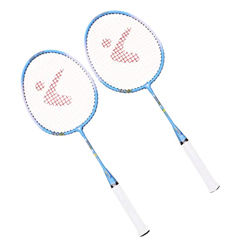 KICHOUSE 1 Paar Badmintonschläger Aus Aluminiumlegierung Leicht Und Robust Ideal Für Outdoor Sport Inkl Cartoon Design Blau Perfektes Set Für Training Und Spiel Mit Freunden von KICHOUSE