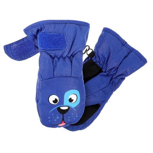 KICHOUSE 1 Paar Skihandschuhe für Jungen und Mädchen Kinder-Skihandschuhe Kinder Schnee thermohandschuhe Kinder skihandschuhe Kinder Kinderhandschuh Eislaufhandschuhe für Kinder Stoff Blue von KICHOUSE