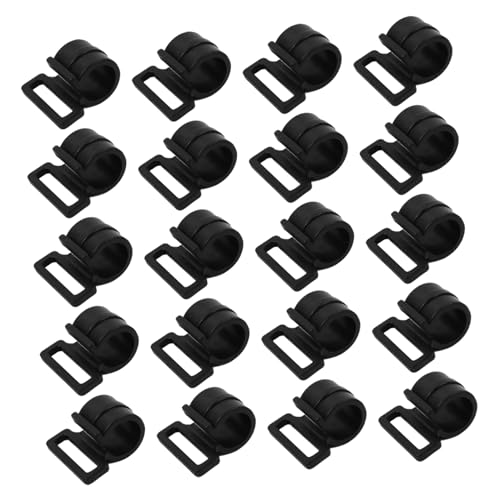 KICHOUSE 20 STK Zubehör für Zeltstangen Camping-Clips Klemmen für Markisen Markise C-Clip Outdoor-Zelt zeltklemmen zeltplanen Clips C-förmiger Clip Zeltaufhängungshaken Plastik Black von KICHOUSE