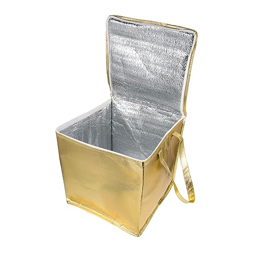 KICHOUSE 2St Isoliertaschen Wiederverwendbare Einkaufstüte Kuchentragetaschen Mitnahme Einkaufstasche Portable Shopping Bag Lebensmittelbeutel zum Mitnehmen Lebensmittel-Lieferbeutel Golden von KICHOUSE