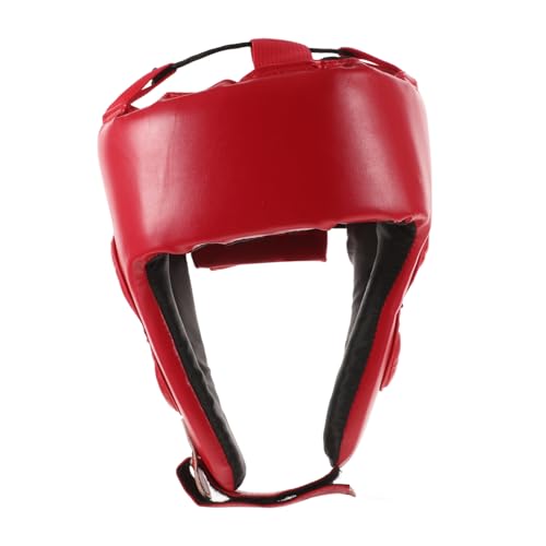 KICHOUSE Boxhelm Taekwondo kopfschutz Kickboxen Kopfschutz Sparring-Kopfschutz Kampfkopfbedeckung Boxkopfschutz Kopfschutz beim Boxen Kopfbedeckung Boxen Sparring-Kopfbedeckung Pu rot von KICHOUSE