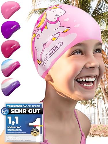 KIDVERSE Badekappe Mädchen - wasserdichte Badekappe Kinder mit Anti-Rutsch-Noppen - Badehaube Kinder - UV Schutz Schwimmhaube Kinder 100% reißfest - Schwimmkappe Kinder KIDVERSE Badekappe Mädchen - wasserdichte Badekappe Kinder mit Anti-Rutsch-Noppen - Badehaube Kinder - UV Schutz Schwimmhaube Kinder 100% reißfest - Schwimmkappe Kinder von KIDVERSE