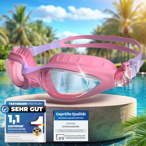 KIDVERSE Schwimmbrille Kinder - Bequeme Schwimmbrille für Jungen & Mädchen ab 3 Jahre - Geprüfte Kinder Schwimmbrille mit UV-Schutz & Anti Beschlag Schutz - Wasserdichte Kindertaucherbrillen ab 3 KIDVERSE Schwimmbrille Kinder - Bequeme Schwimmbrille für Jungen & Mädchen ab 3 Jahre - Geprüfte Kinder Schwimmbrille mit UV-Schutz & Anti Beschlag Schutz - Wasserdichte Kindertaucherbrillen ab 3 von KIDVERSE