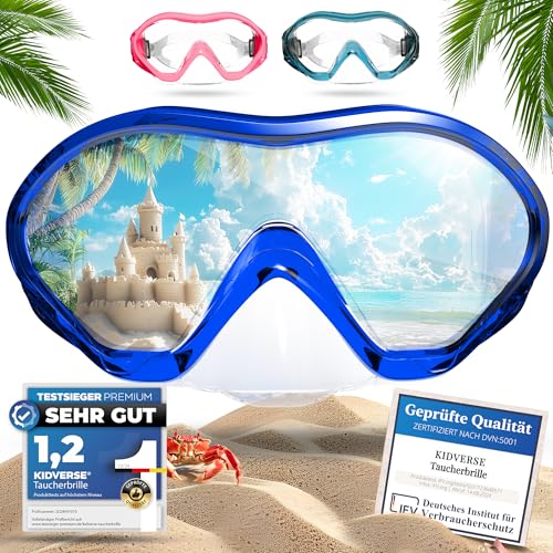 KIDVERSE Taucherbrille Kinder mit Nase - Panorama Tauchmaske Kinder - Geprüfte Schwimmbrille Kinder - Schwimmmaske mit Nase für Mädchen & Jungen - wasserdichte Kindertaucherbrille KIDVERSE Taucherbrille Kinder mit Nase - Panorama Tauchmaske Kinder - Geprüfte Schwimmbrille Kinder - Schwimmmaske mit Nase für Mädchen & Jungen - wasserdichte Kindertaucherbrille von KIDVERSE