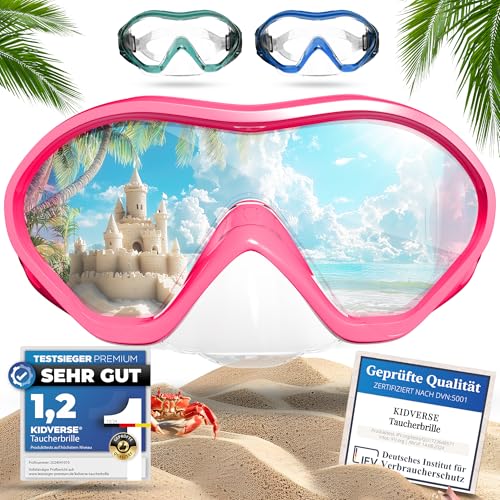 KIDVERSE Taucherbrille Kinder mit Nase - Panorama Tauchmaske Kinder - Geprüfte Schwimmbrille Kinder - Schwimmmaske mit Nase für Mädchen & Jungen - wasserdichte Kindertaucherbrille KIDVERSE Taucherbrille Kinder mit Nase - Panorama Tauchmaske Kinder - Geprüfte Schwimmbrille Kinder - Schwimmmaske mit Nase für Mädchen & Jungen - wasserdichte Kindertaucherbrille von KIDVERSE