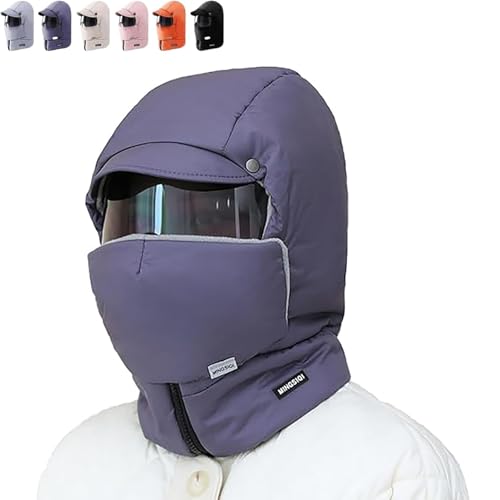 KIEYIQE Joyhnny Polardefender, Fanyil Polardefender, Polar Defender, Winter-Gesichtsmaske mit Brille, Full Cover Outdoor-Reitmaske mit Brille (Dark Gray) von KIEYIQE