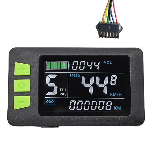 KIKAPA 1 x P3C LCD-Display für Armaturenbrett, buntes Display, 24 V-60 V, Messgerät für -Scooter (SM-Stecker 6-polig) von KIKAPA