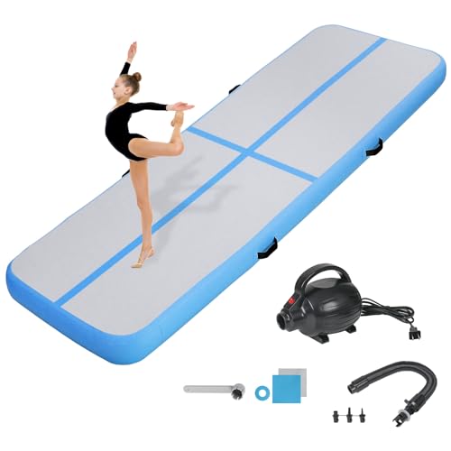 KIKILIVE 10CM Hoch Gymnastikmatte Tumbling Matte, 3M Aufblasbar Gymnastik Track Matte Air Turnmatte mit Luftpumpe Aufblasbare Sportmatte für Fitness/Outdoor/Yoga/Training usw Blue KIKILIVE 10CM Hoch Gymnastikmatte Tumbling Matte, 3M Aufblasbar Gymnastik Track Matte Air Turnmatte mit Luftpumpe Aufblasbare Sportmatte für Fitness/Outdoor/Yoga/Training usw Blue von KIKILIVE