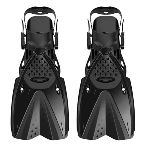 Tauch-Flip-Flops, verstellbare Herren- und Damen-Freistil-Tauch-Trainingsschuhe, Silikon-Flip-Flops ( Color : Black , Size : S/M ) von KIKYKUBBLETASW