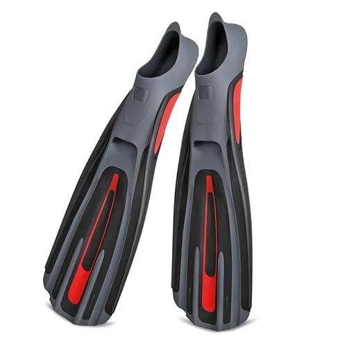 Tauch-Flip-Flops, verstellbare Herren- und Damen-Freistil-Tauch-Trainingsschuhe, Silikon-Flip-Flops ( Color : Red , Size : M 41-42 ) von KIKYKUBBLETASW