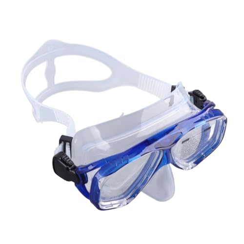 Blaue Taucherbrille mit Nasenschutz Zum Schnorcheln und Tauchen, Antibeschlag-Linse aus Gehärtetem Glas und Silikon-Schwimmbrille von KIMISS