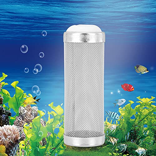 Edelstahl-Aquariumfilter, Fischgarnelen-Isolationsschutznetz – 5er-Pack Einlassfilterabdeckung für die Aufrechterhaltung der Wasserqualität (16 mm Innendurchmesser) von KIMISS