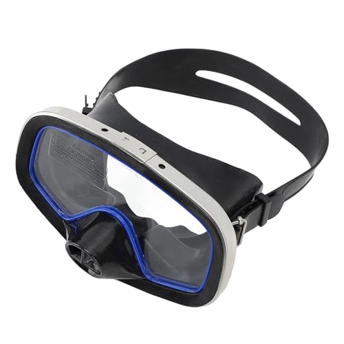 Hochwertige wasserdichte Taucherbrille mit Gehärteter Glaslinse Zum Schnorcheln und Schwimmen, Verstellbare Silikon-Unterwasser-Schwimmbrille für Erwachsene (Blue) von KIMISS