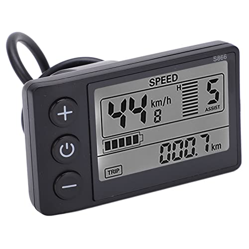 Elektrisches Fahrrad-Display, E-Bike-Display, Abs, Elektrisches Fahrrad, S866, LCD-Display, Messgerät, 24 V, 36 V, 48 V, Bedienfeld mit Wasserdichtem Stecker von KIMISS