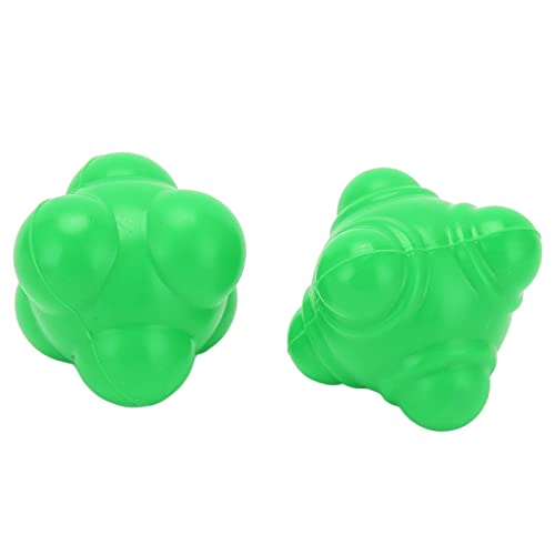 KIMISS Reaktionsbälle, 2 Stück, Gummi, Unregelmäßige Form, Tragbar, Bequem, Langlebig, für Geschwindigkeitstraining und Koordination (Green) von KIMISS
