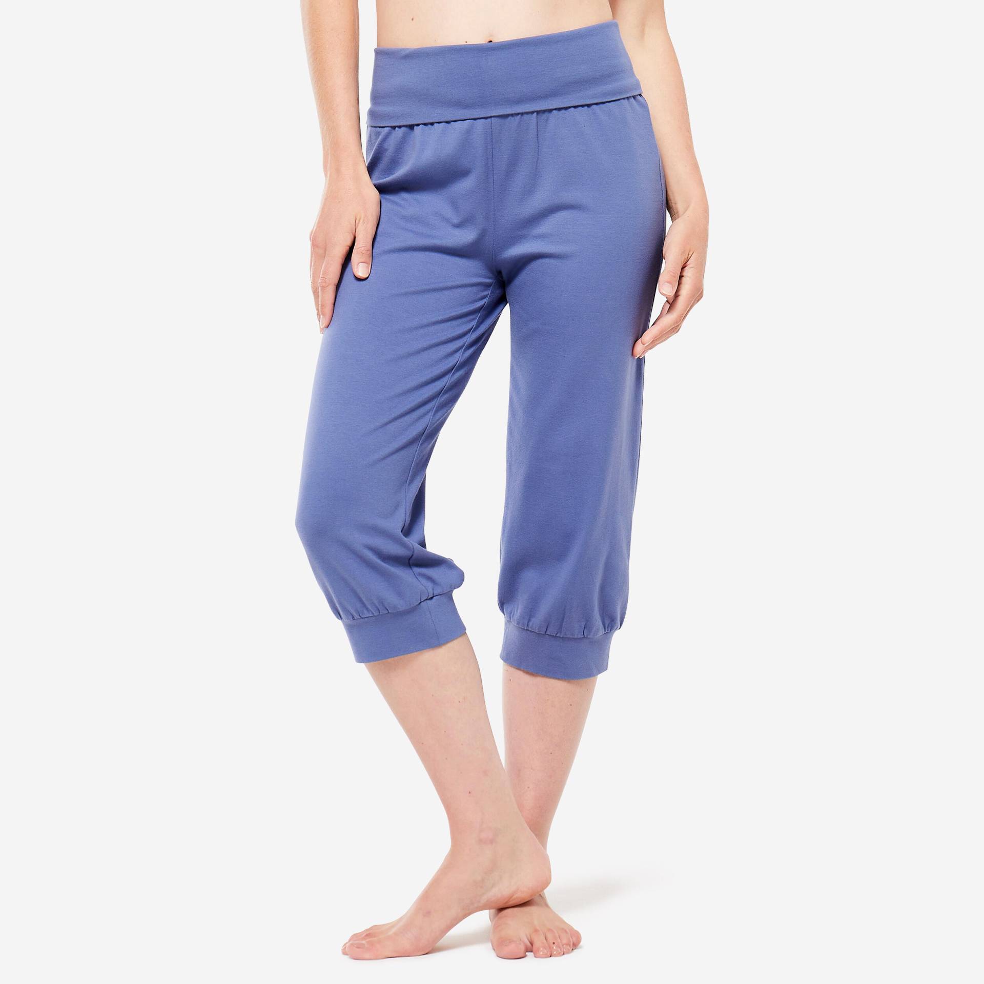 3/4 Hose Damen Yoga Baumwolle Ecodesign - stahlblau von KIMJALY